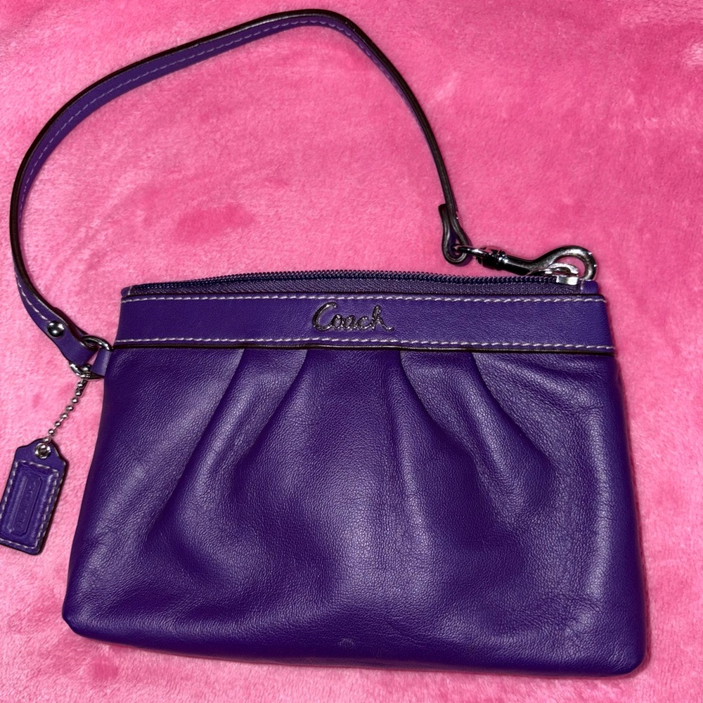 Coach Purple Wristlet Clutch